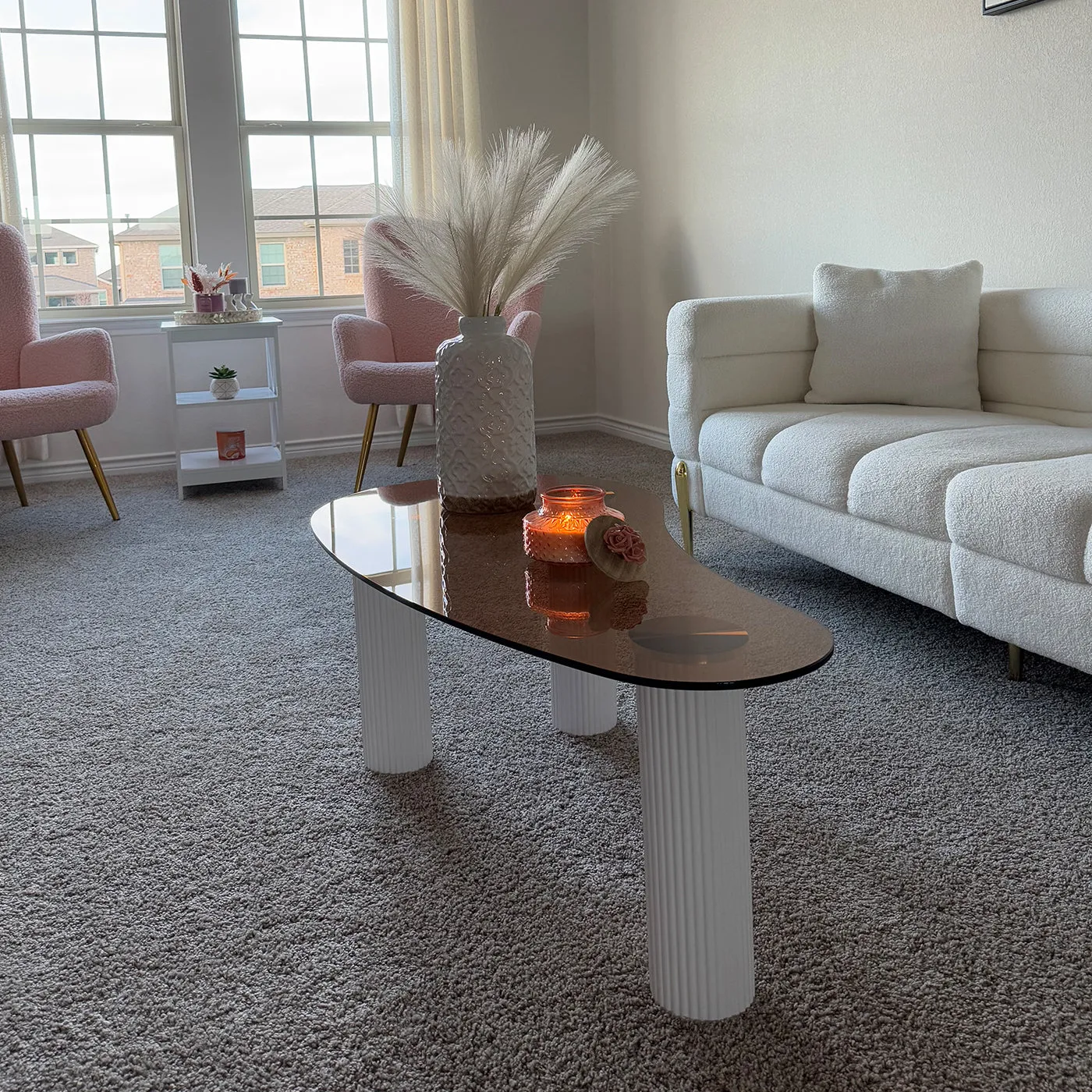 Kelly Round Coffee Table - Tempered Glass