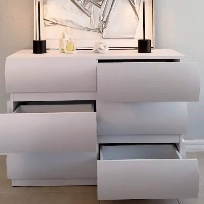 Kelly Small Space Dresser with Rounded Drawers - White