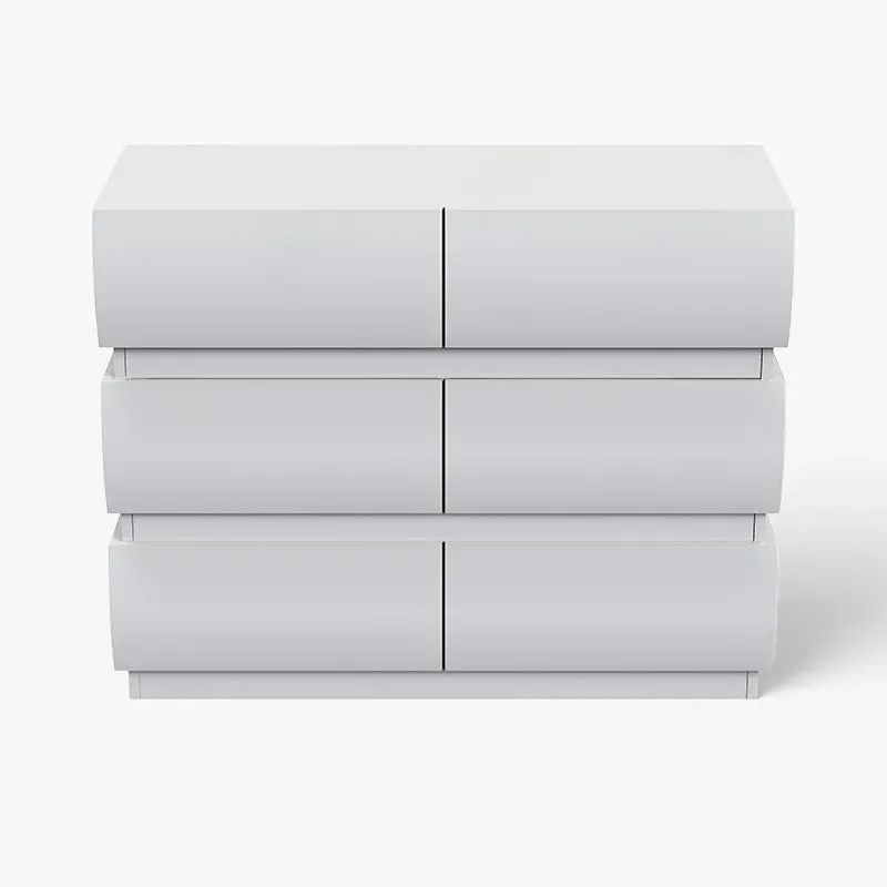 Kelly Small Space Dresser with Rounded Drawers - White