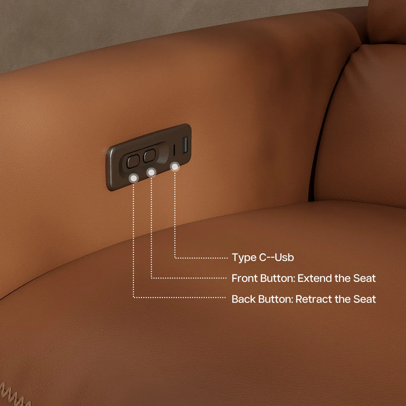 Loveseat Power Wall Hugger Reclining Sofa - Leather