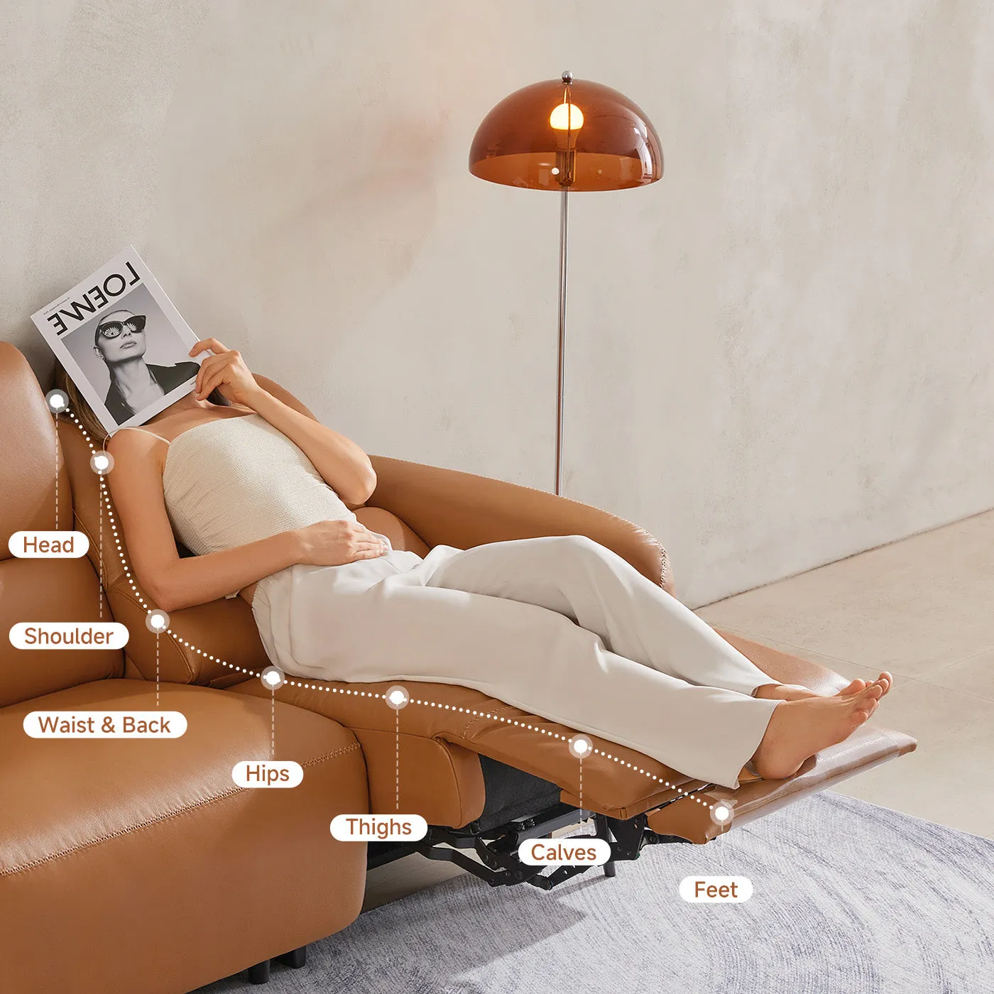 Loveseat Power Zero Wall Leather Recliner Sofa