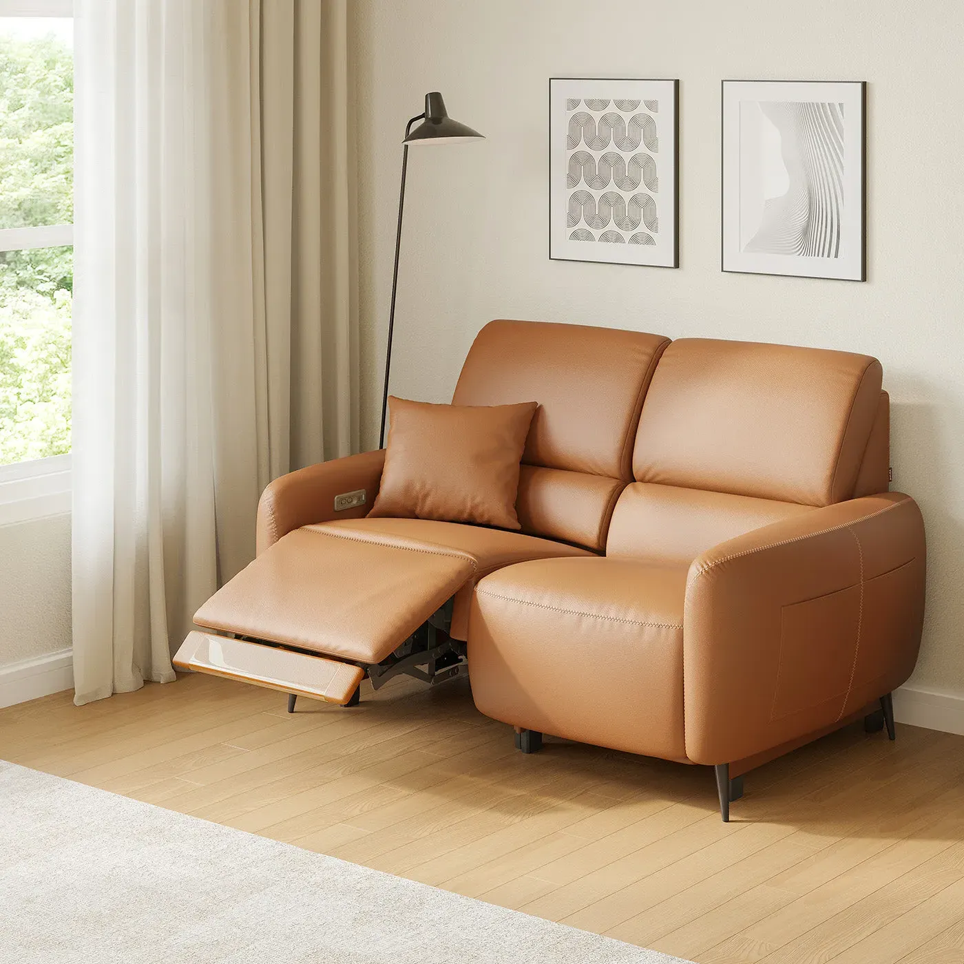 Loveseat Power Zero Wall Leather Recliner Sofa image