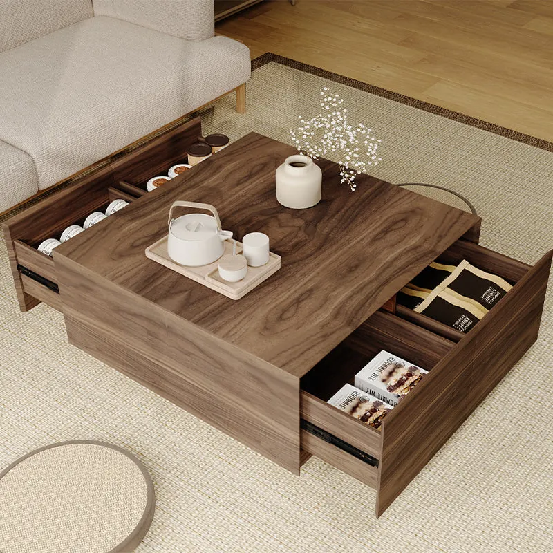 Miya Japandi Extendable TV Console & Coffee Table Set - Walnut