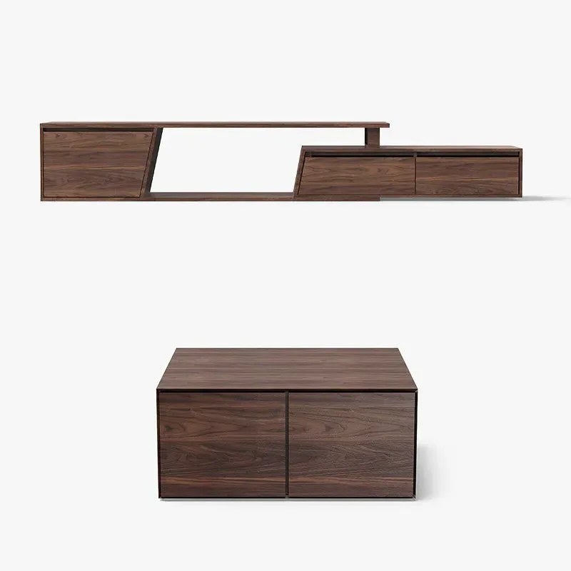 Miya Japandi Extendable TV Console & Coffee Table Set - Walnut image