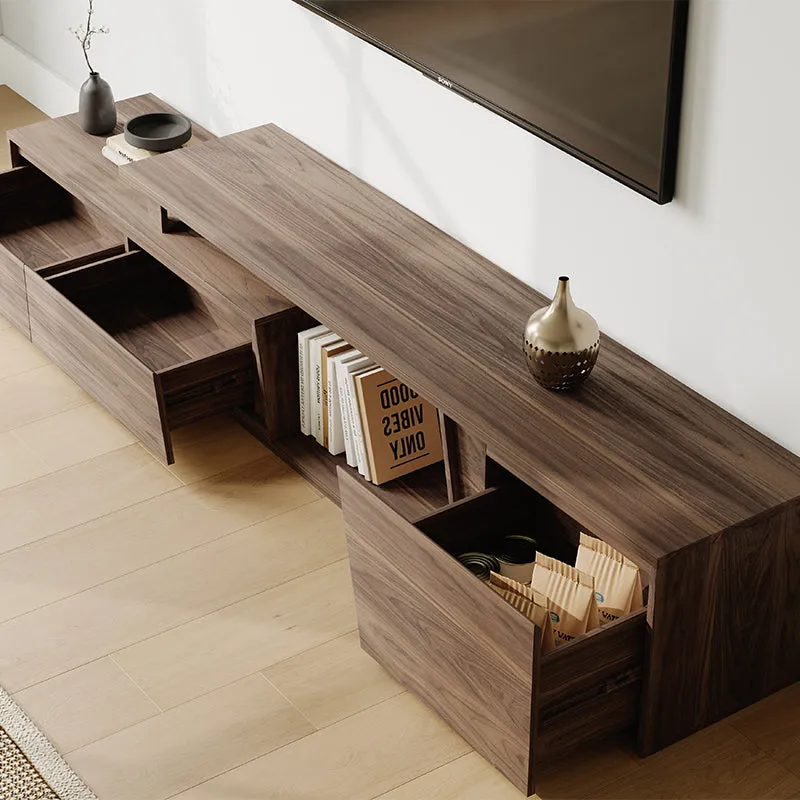 Miya Japandi Extendable TV Console with Storage - Walnut