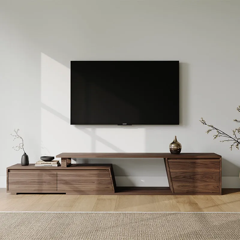 Miya Japandi Extendable TV Console with Storage - Walnut image