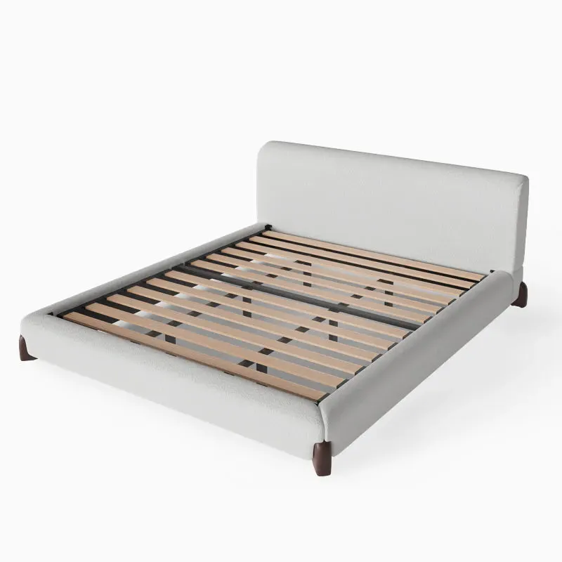 Miya Japandi Platform Bed Frame & 2 Nightstands Set - White