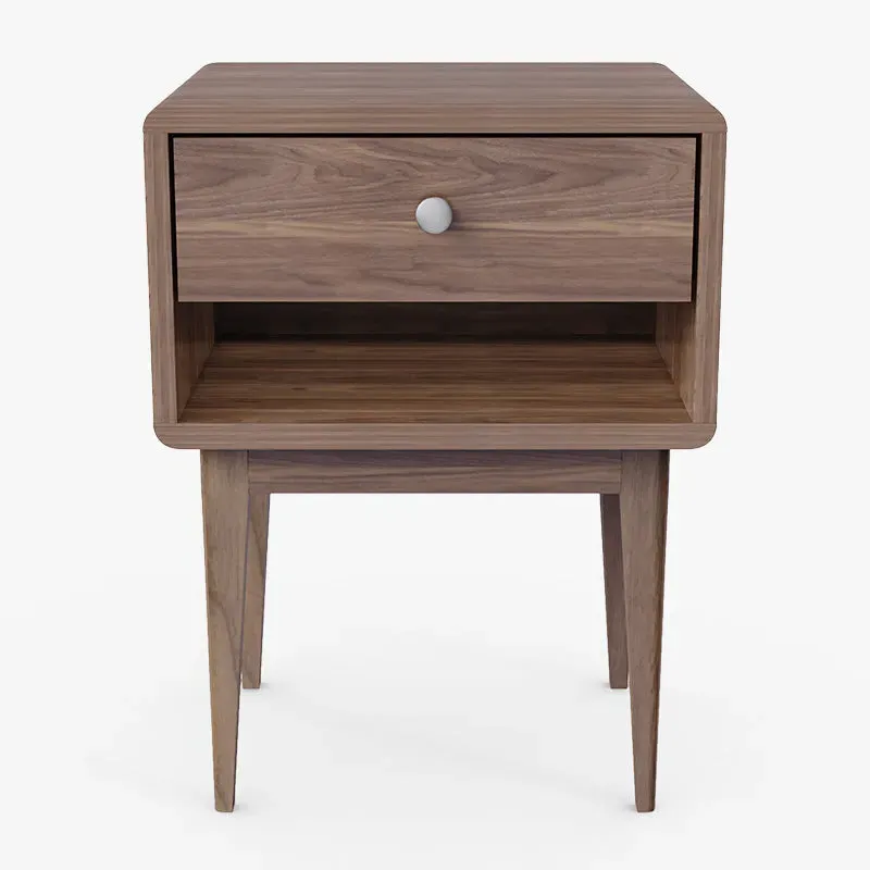 Miya Japandi Platform Bed Frame & 2 Nightstands Set - White