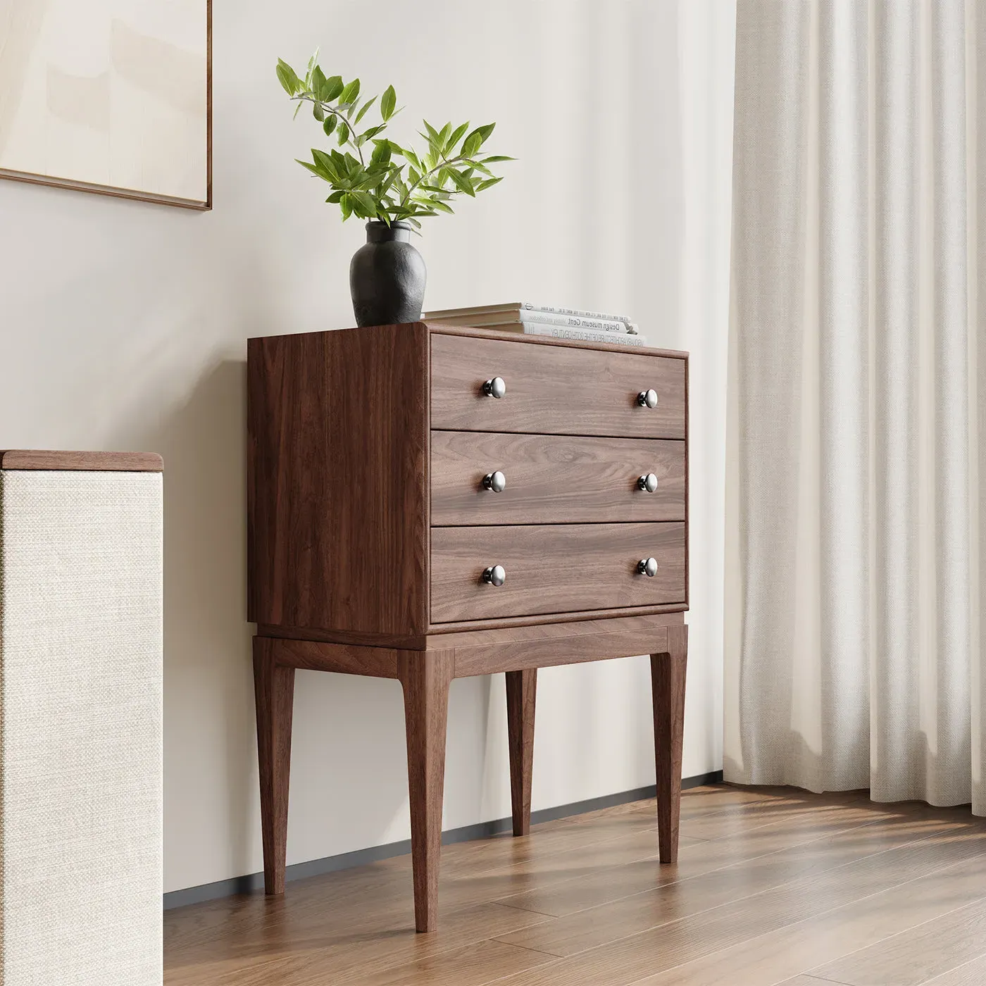 Miya Japandi Small Sideboard with Drawers - Walnut