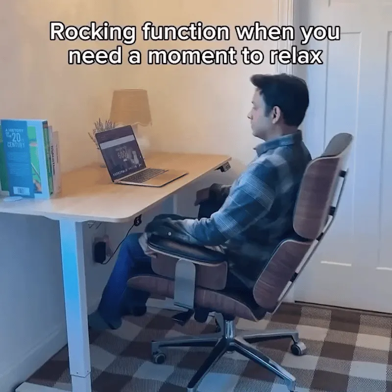 Miya Japandi Swivel Office Chair with Rocking - Adjustable Height