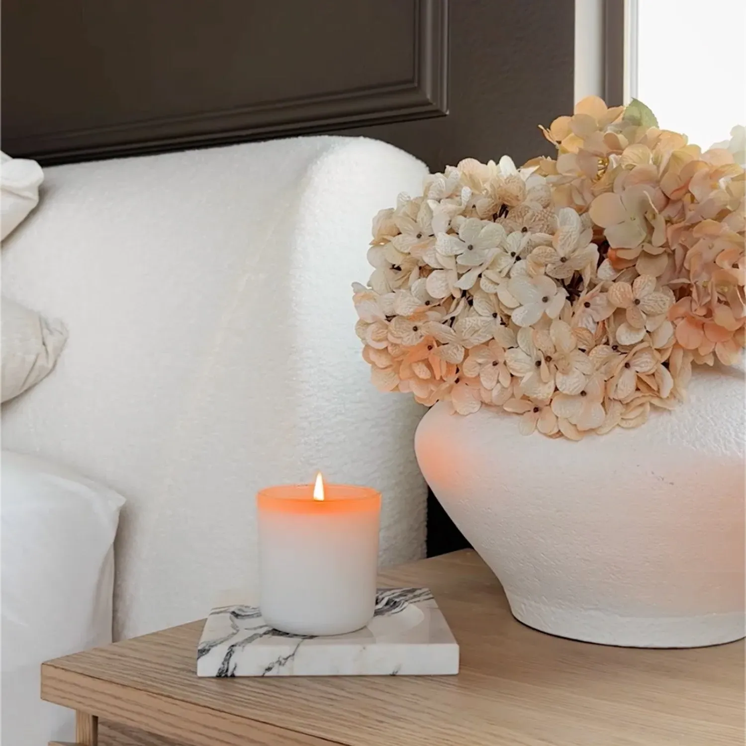 Miya Japandi Upholstered Sherpa Queen/King Platform Bed Frame