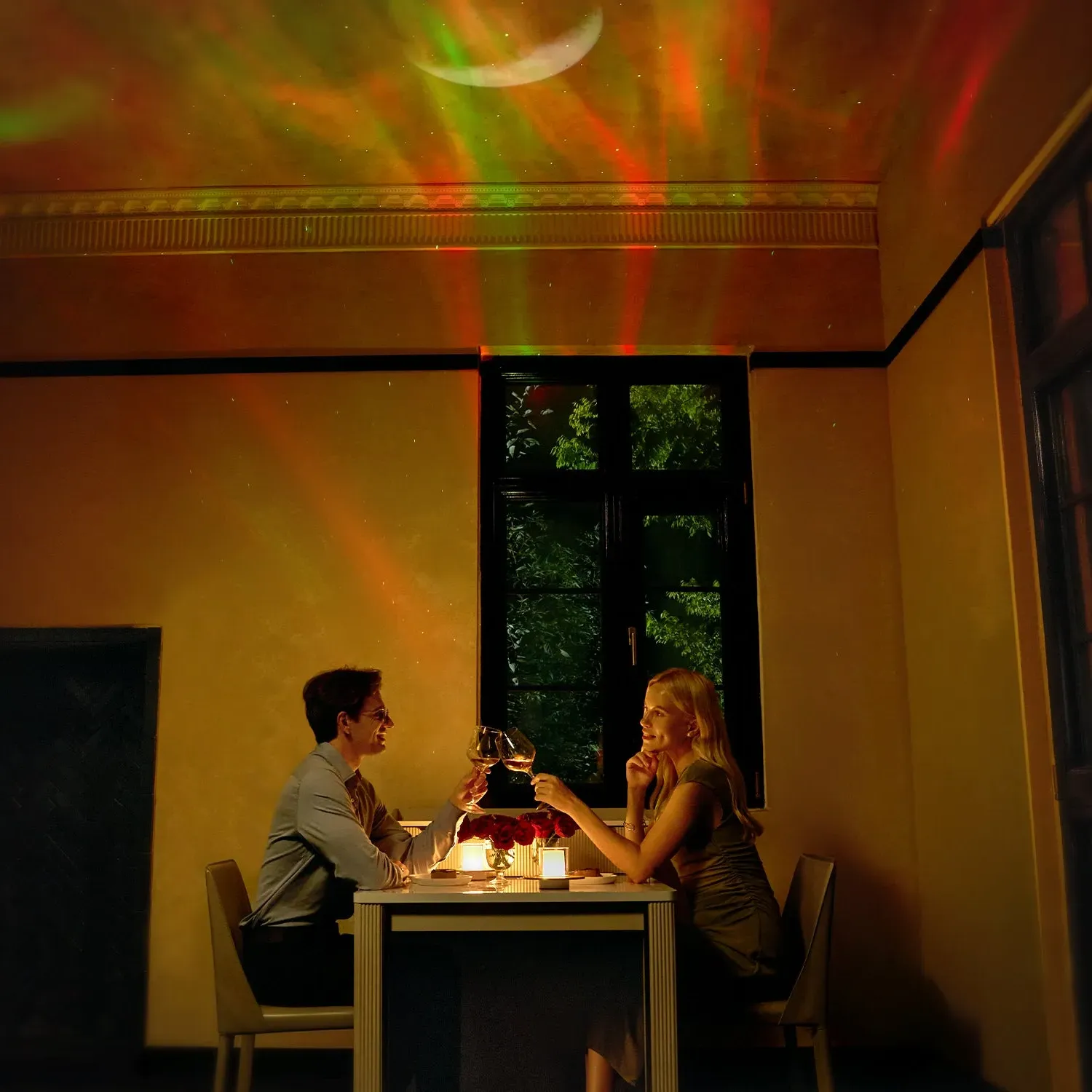 Selene Square Extendable Dining Table with Light and Storage