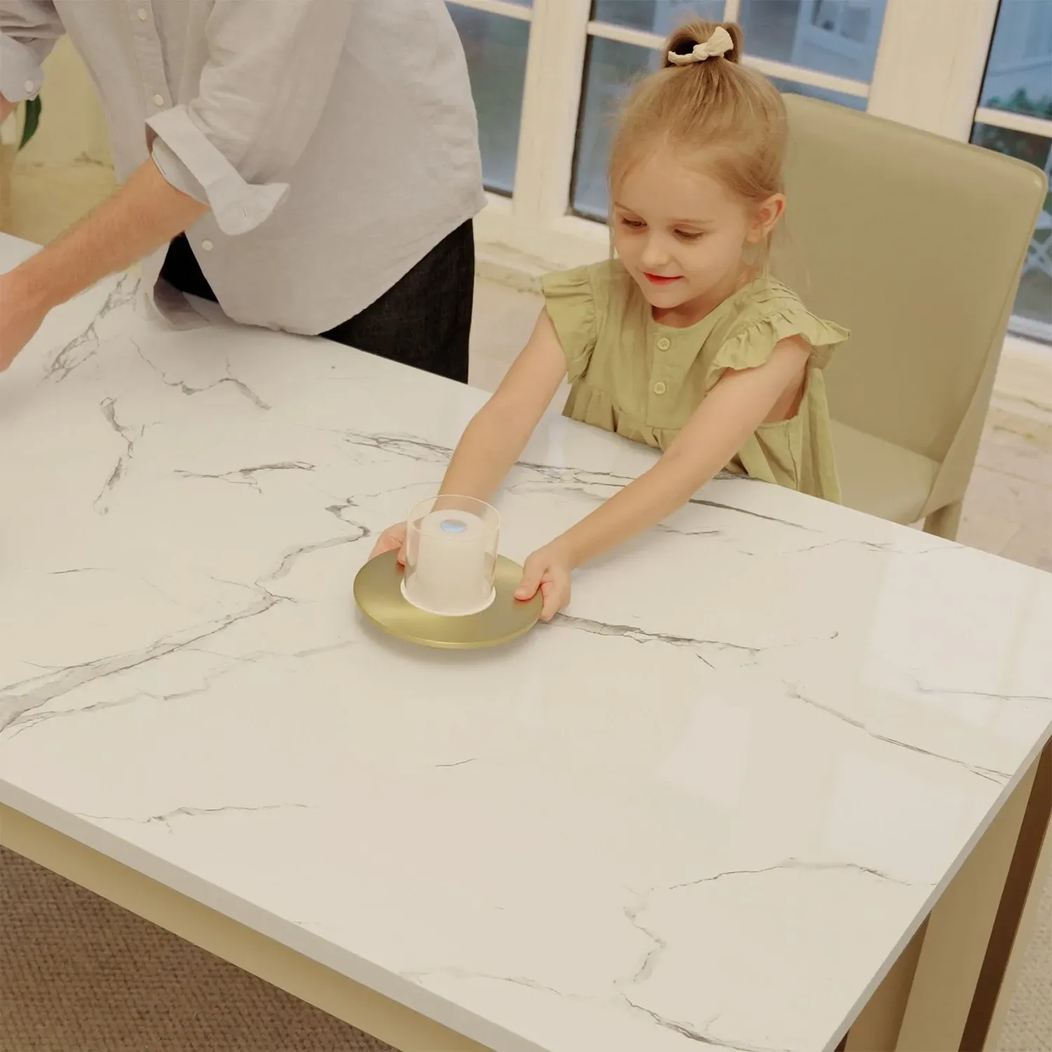 Selene Square Extendable Dining Table with Light and Storage