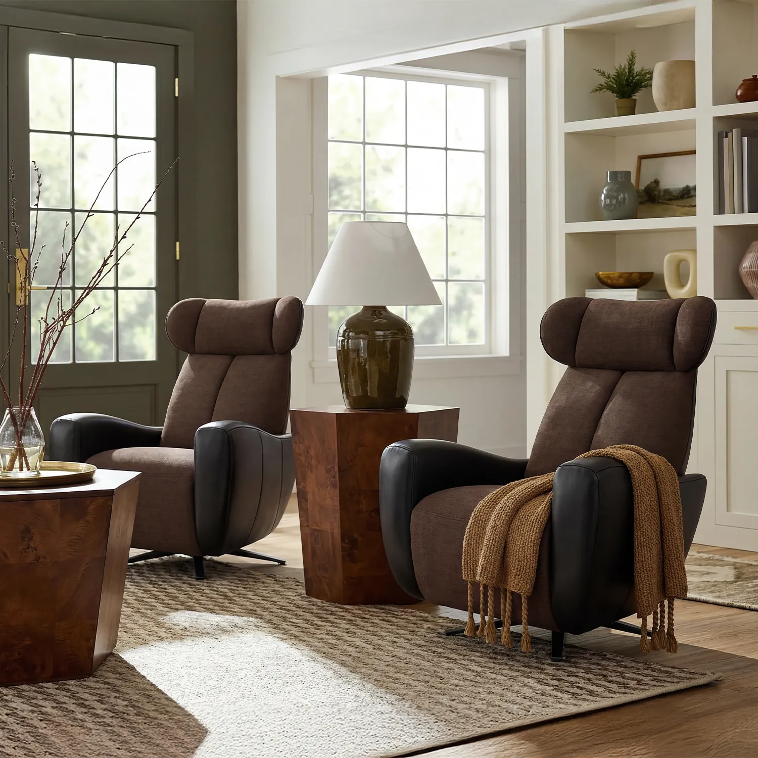 Single Power Zero Gravity Recliner Chair - Black-Brown