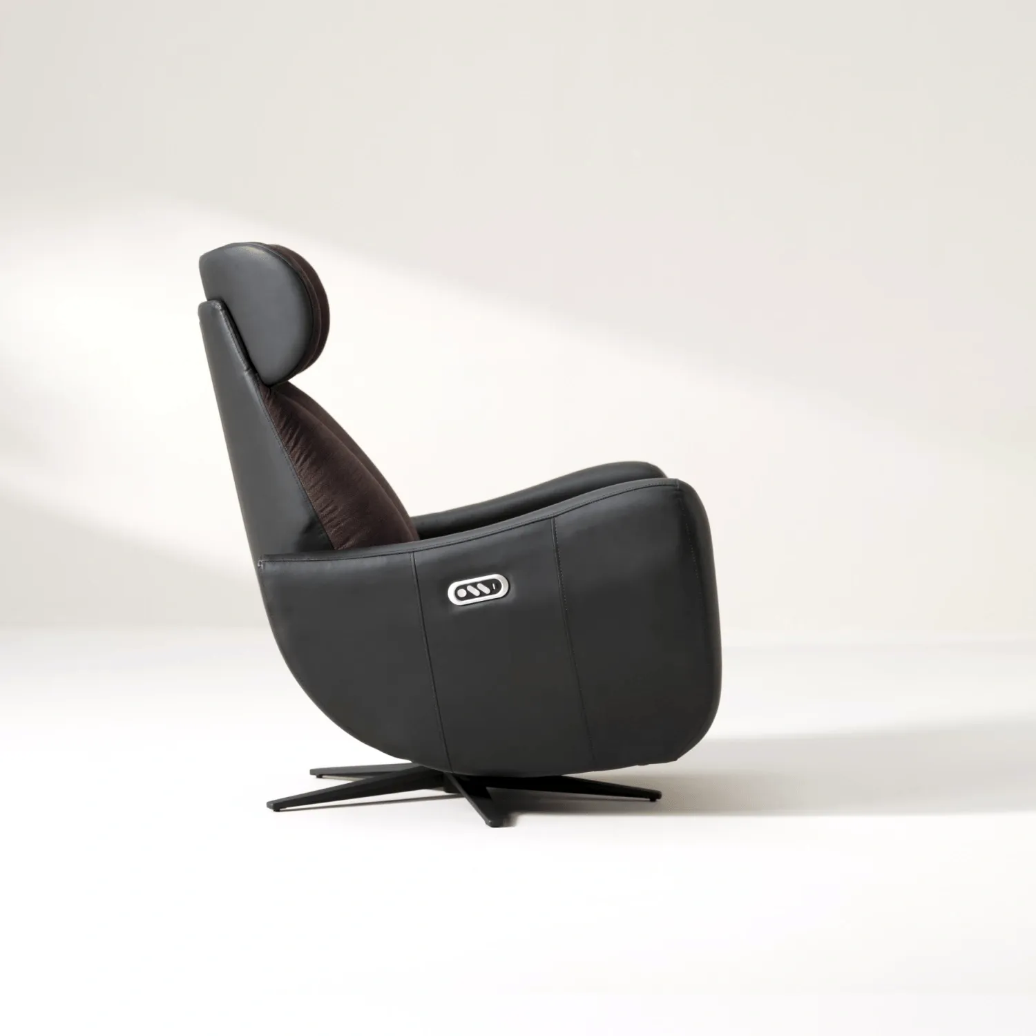 Single Power Zero Gravity Recliner Chair - Black-Brown