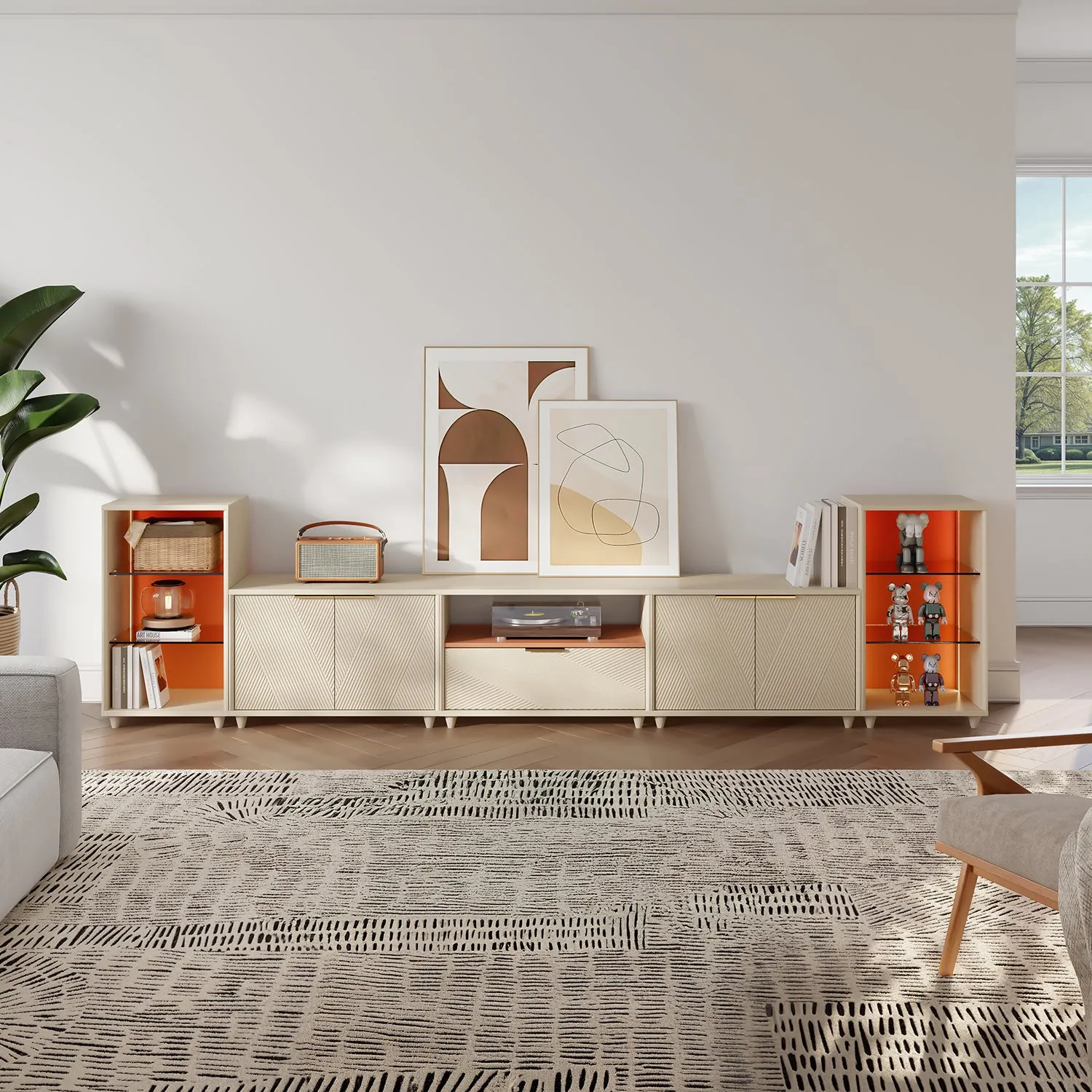 Solmere Modular TV Stand with LED Lights