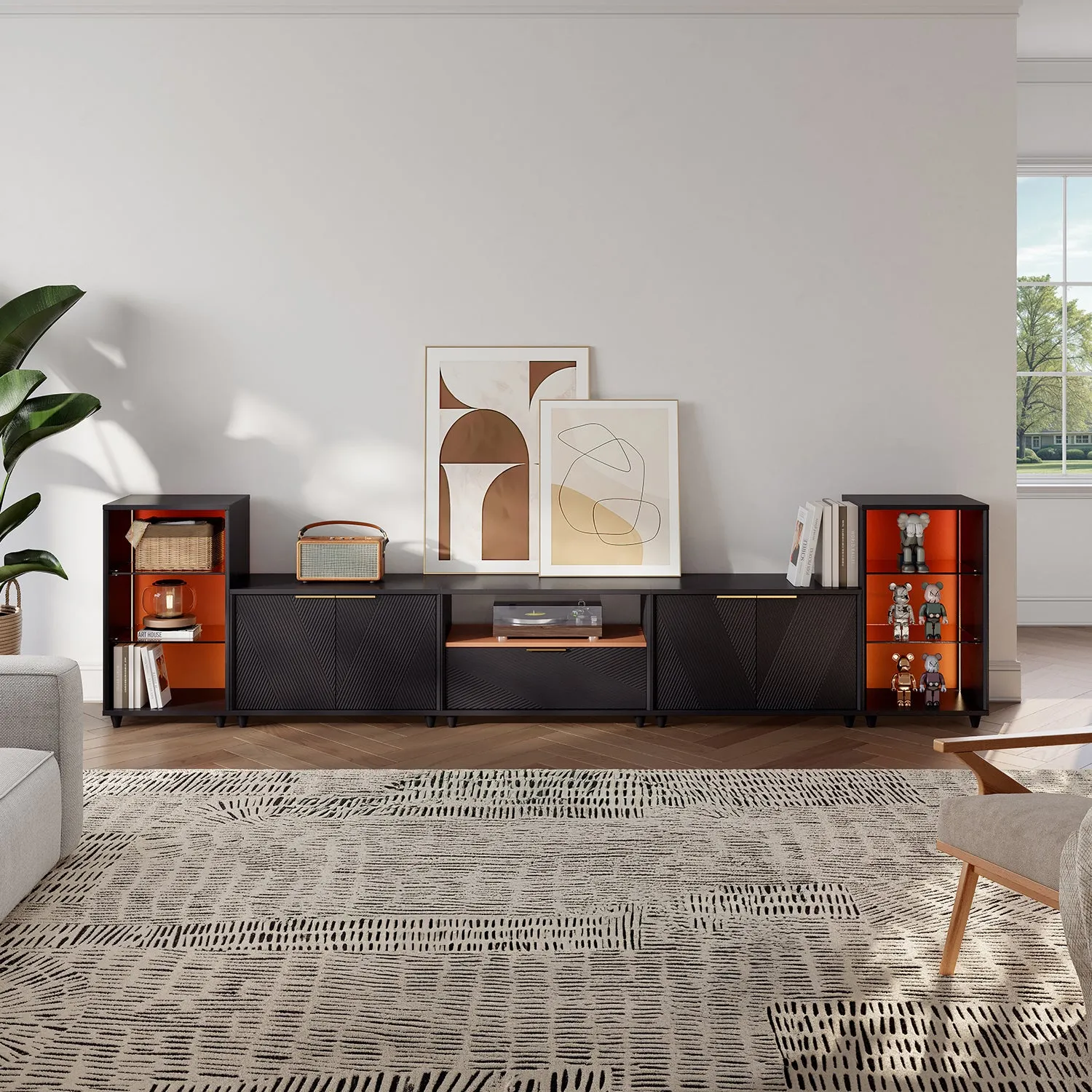 Solmere Modular TV Stand with LED Lights