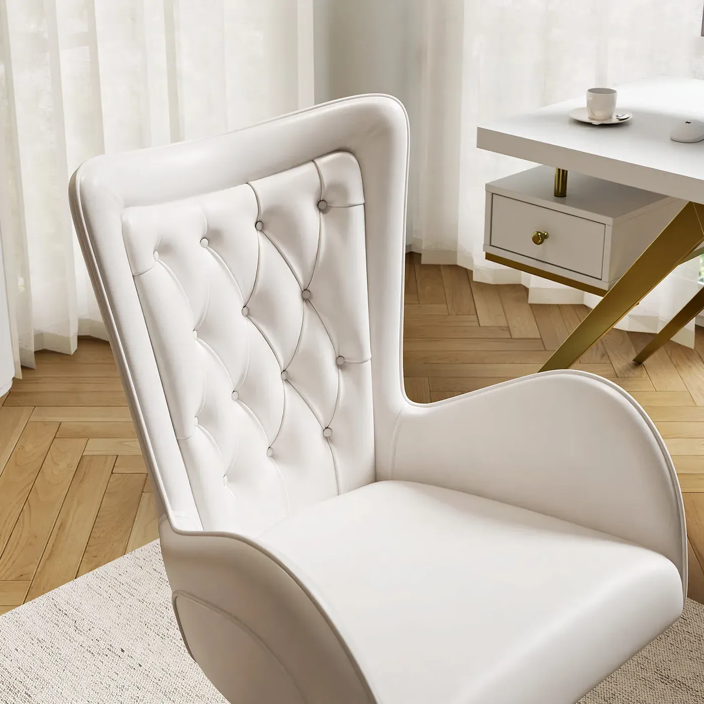 Sophie Common Ergonomic Office Chair - White Leather