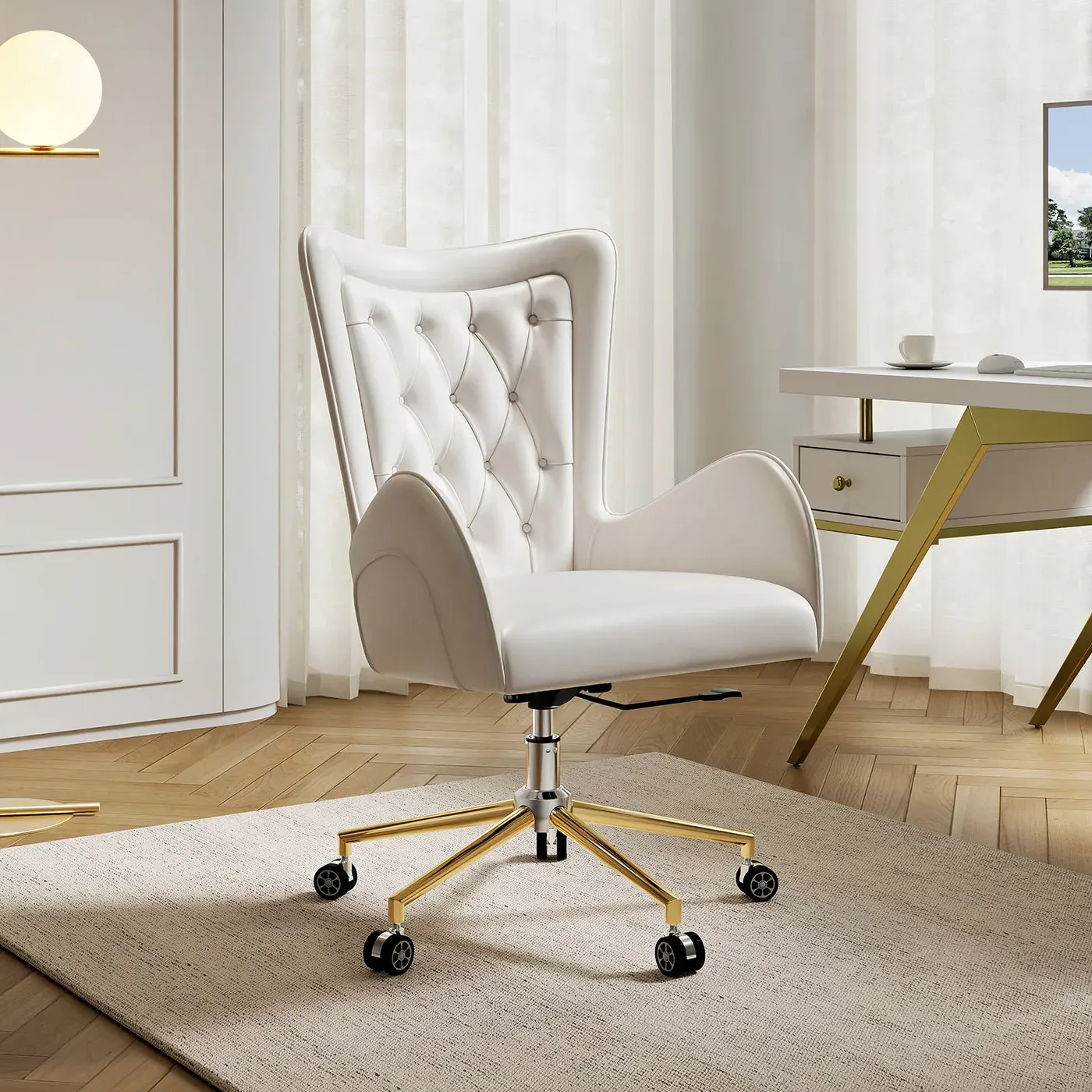 Sophie Common Ergonomic Office Chair - White Leather image