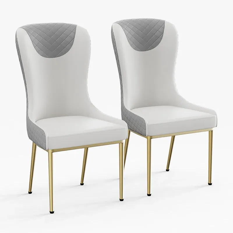 Sophie Common High Back Dining Chair - White, Leather