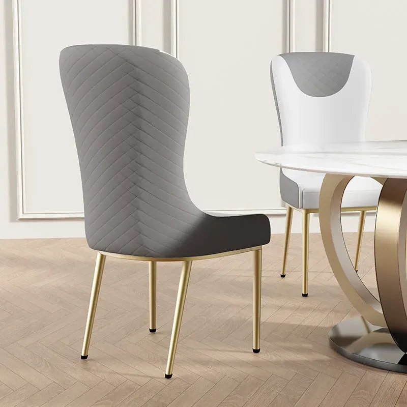 Sophie Common High Back Dining Chair - White, Leather