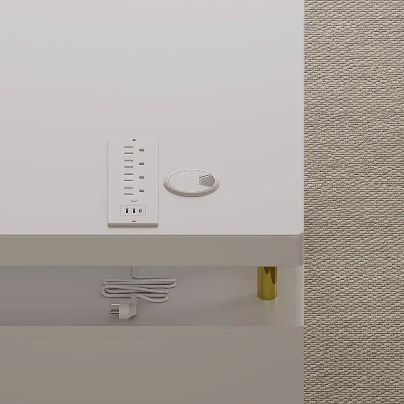 Sophie Common Office Desk & Chair Set - White Leather