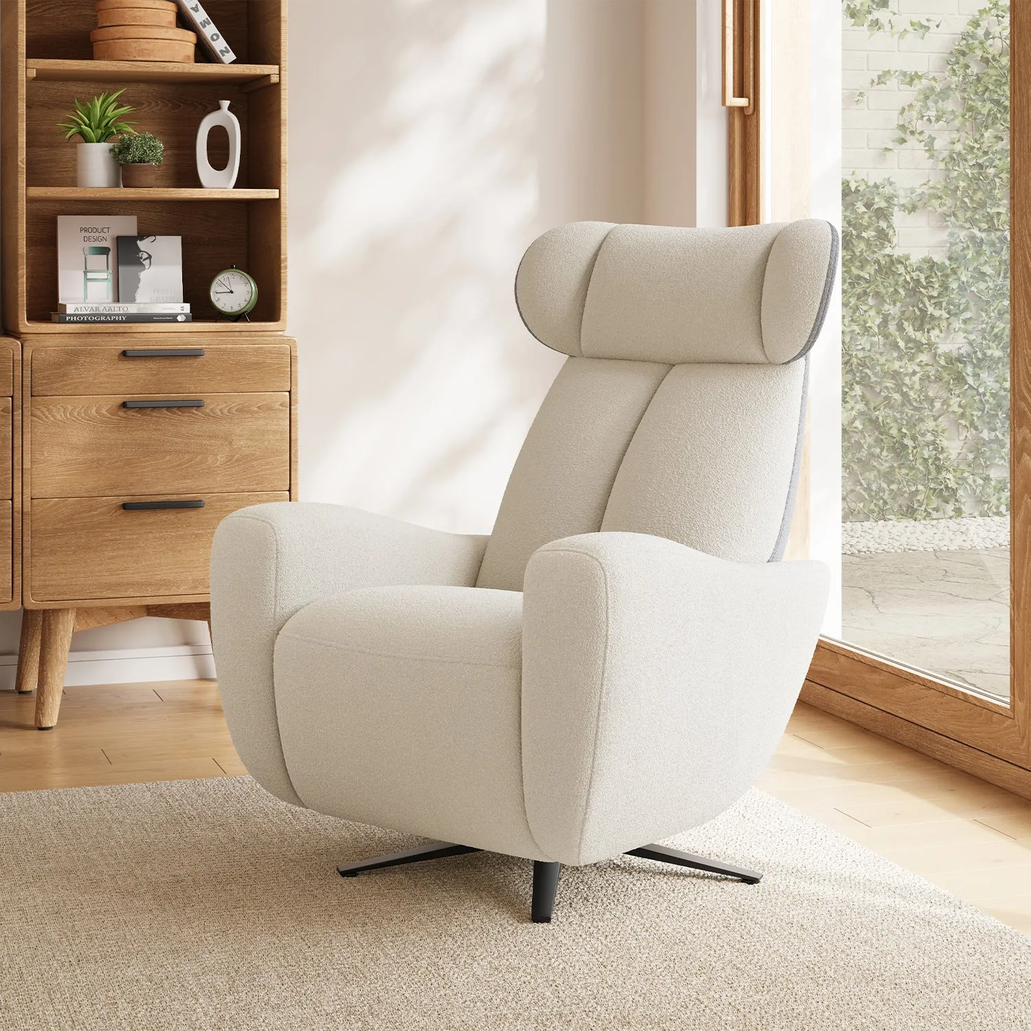 SwanSing Single-Seater Power Zero Gravity Recliner - White-Gray