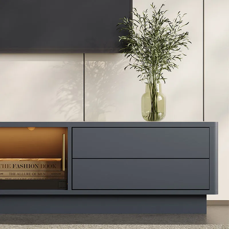 Thomas LED TV Stand with Drawers - Dark Gray