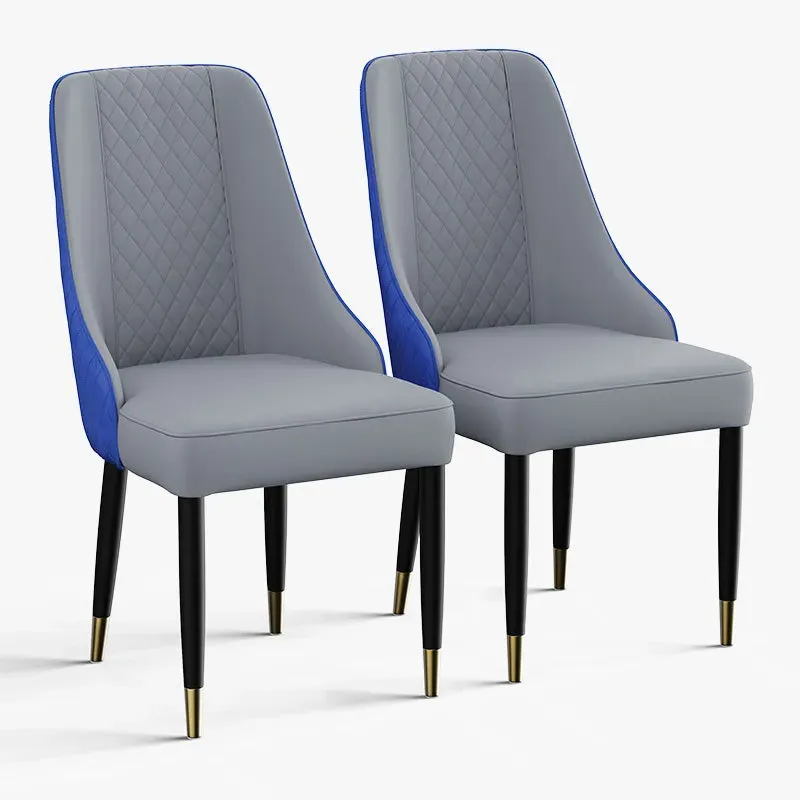 Thomas Upholstered Dining Chair Set of 2 - Blue Gray, PU Leather