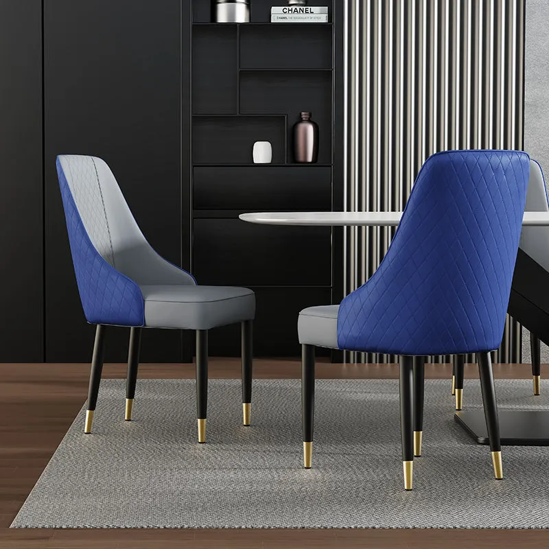 Thomas Upholstered Dining Chair Set of 2 - Blue Gray, PU Leather