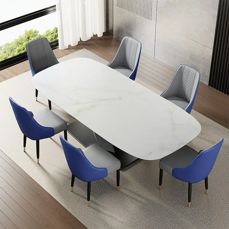 Thomas Upholstered Dining Chair Set of 2 - Blue Gray, PU Leather