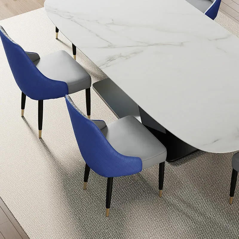 Thomas Upholstered Dining Chair Set of 2 - Blue Gray, PU Leather