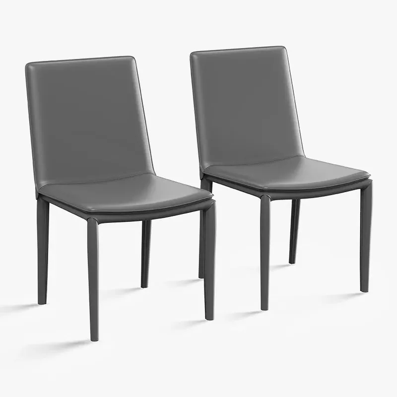 Thomas Upholstered Dining Chair Set of 2 - Gray, Saddle Leather