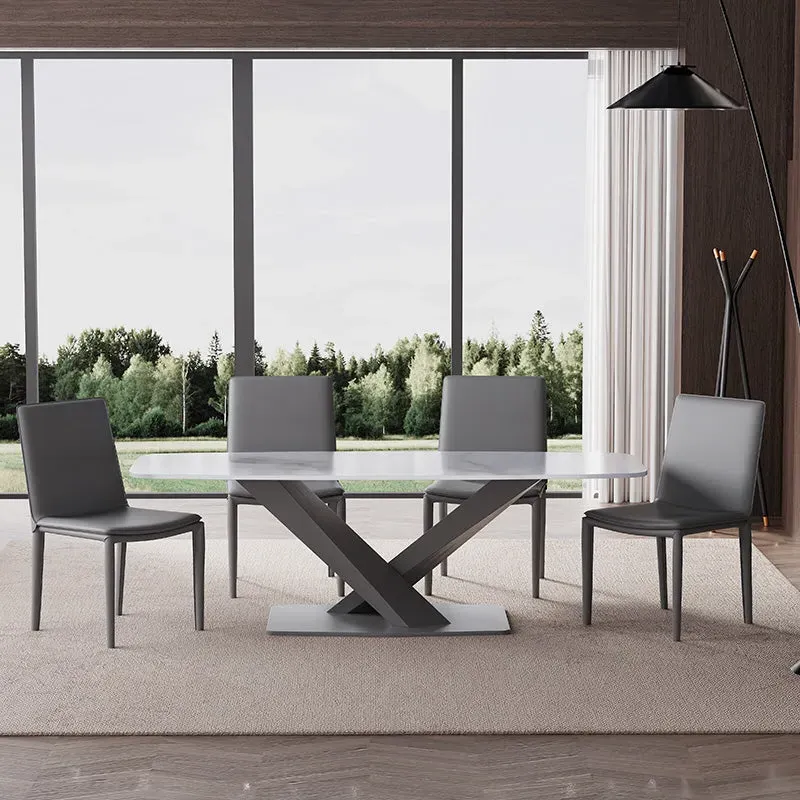 Thomas Upholstered Dining Chair Set of 2 - Gray, Saddle Leather