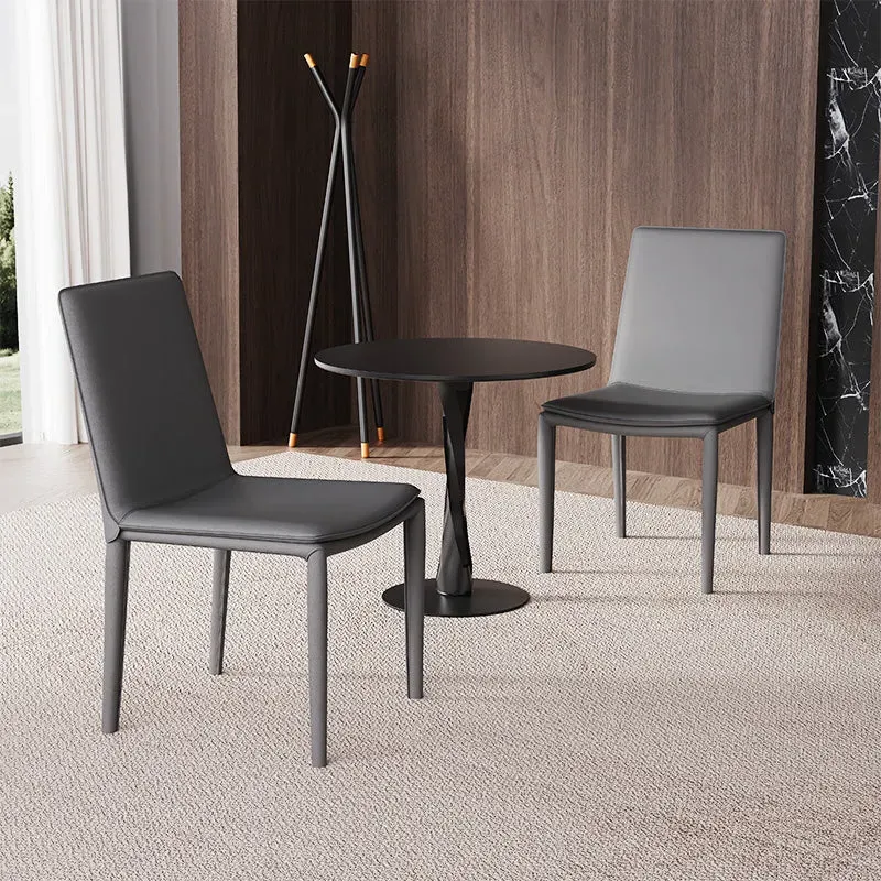 Thomas Upholstered Dining Chair Set of 2 - Gray, Saddle Leather image