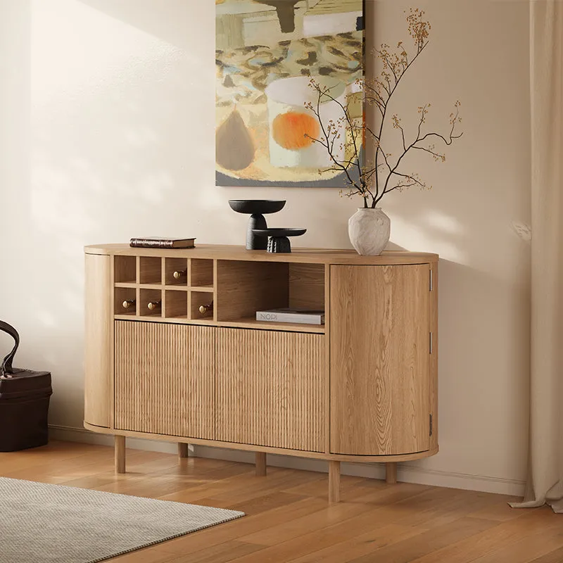 Todd Japandi Kitchen Sideboard with Storage - Light Brown, Wood