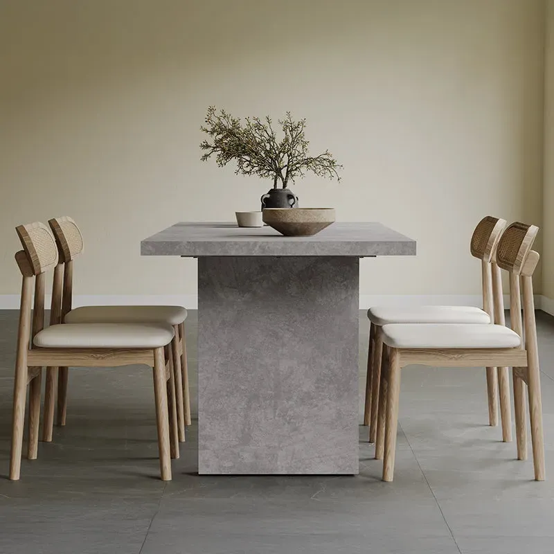 Todd Rectangular Double Pedestal Dining Table - Gray