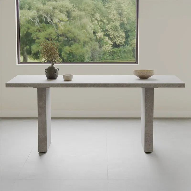 Todd Rectangular Double Pedestal Dining Table - Gray