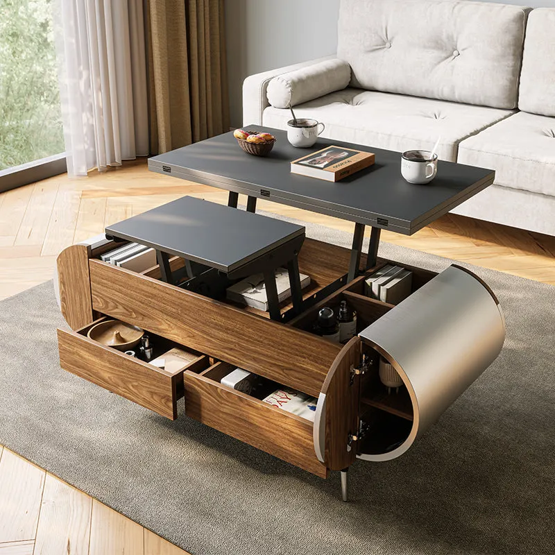 UCapsule Lift-Top Coffee Table with Drawers - Walnut