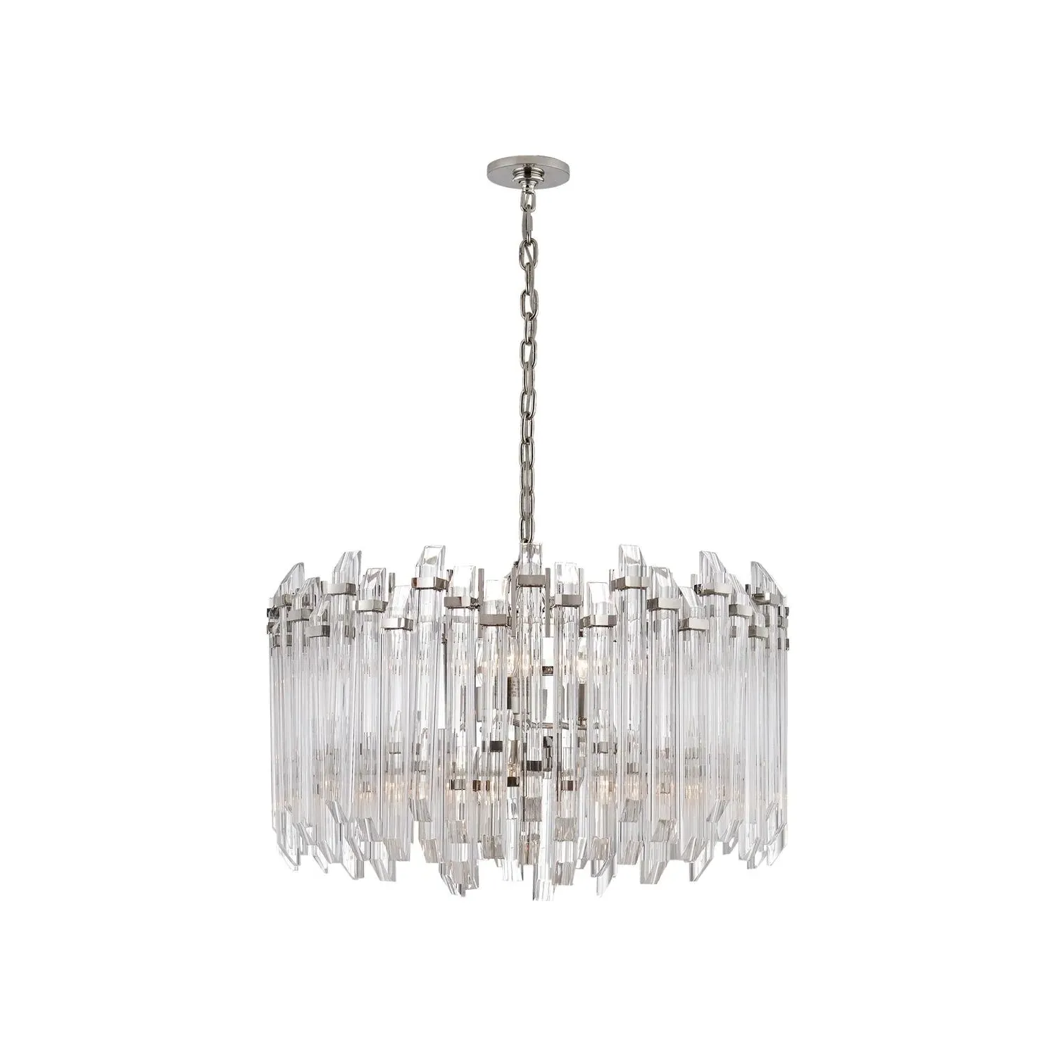 4-Light Drum Chandelier - Polished Nickel, Acrylic product