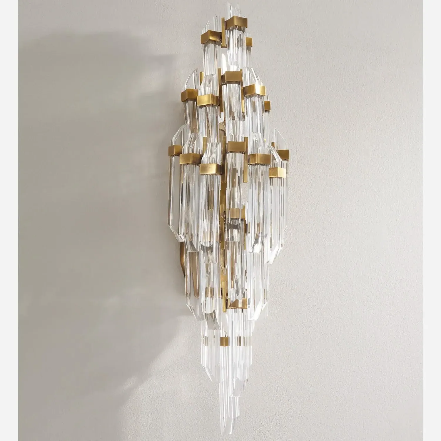 Wall Light with Bevelled Acrylic - Brass alternate view