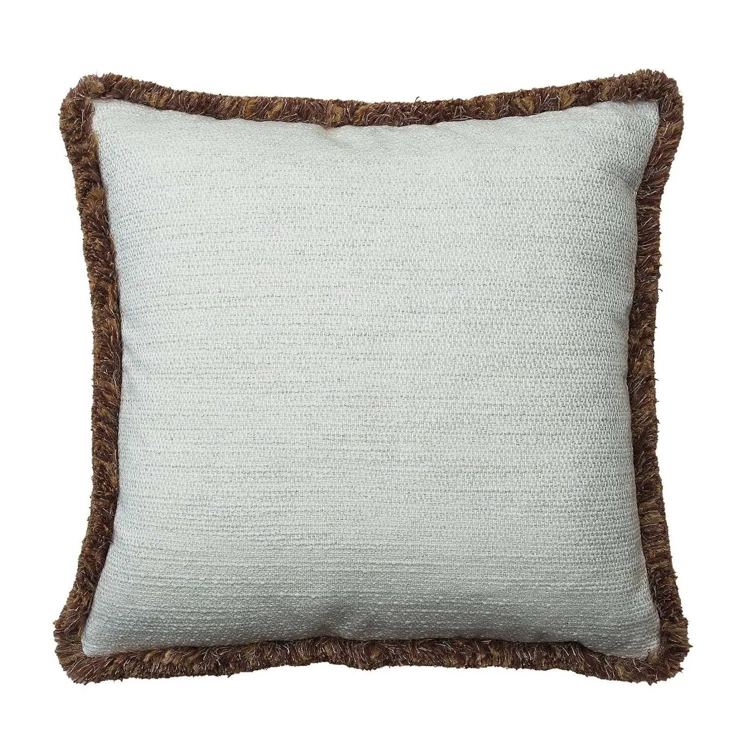 Square Cushion with Trim - Brown, Linen product