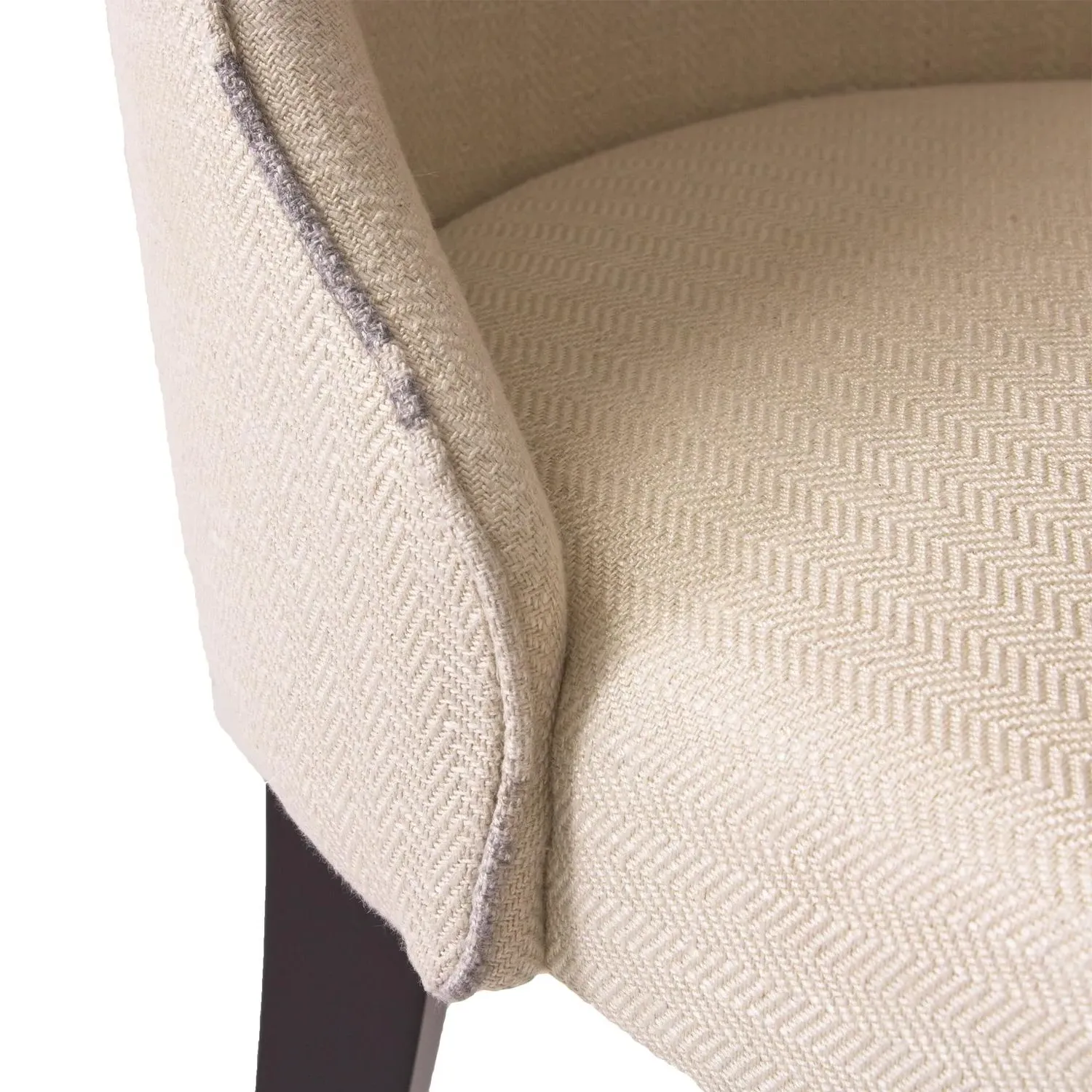 Dining Chair with Herringbone Pattern - Linen, Linen alternate view