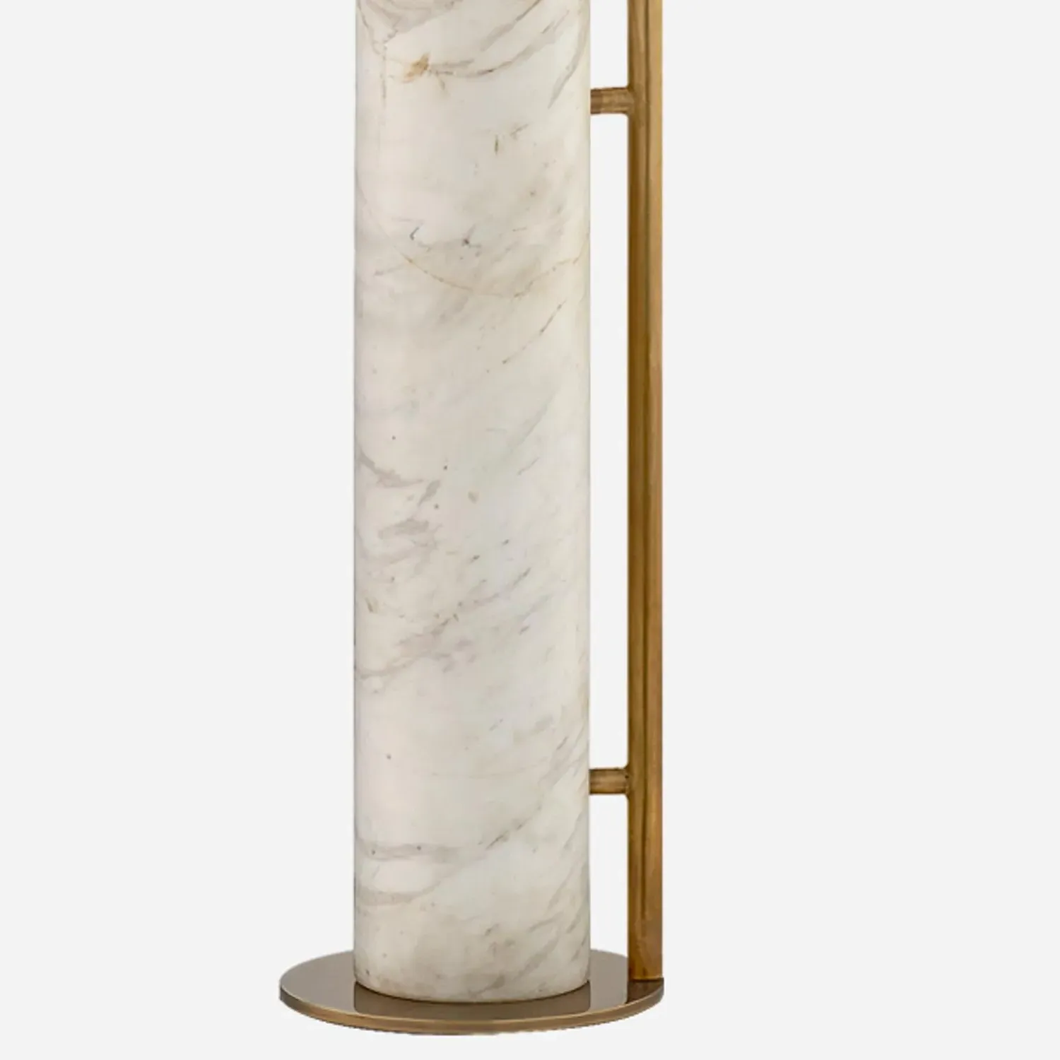 Floor Lamp with Marble Base - Brass, Marble alternate view