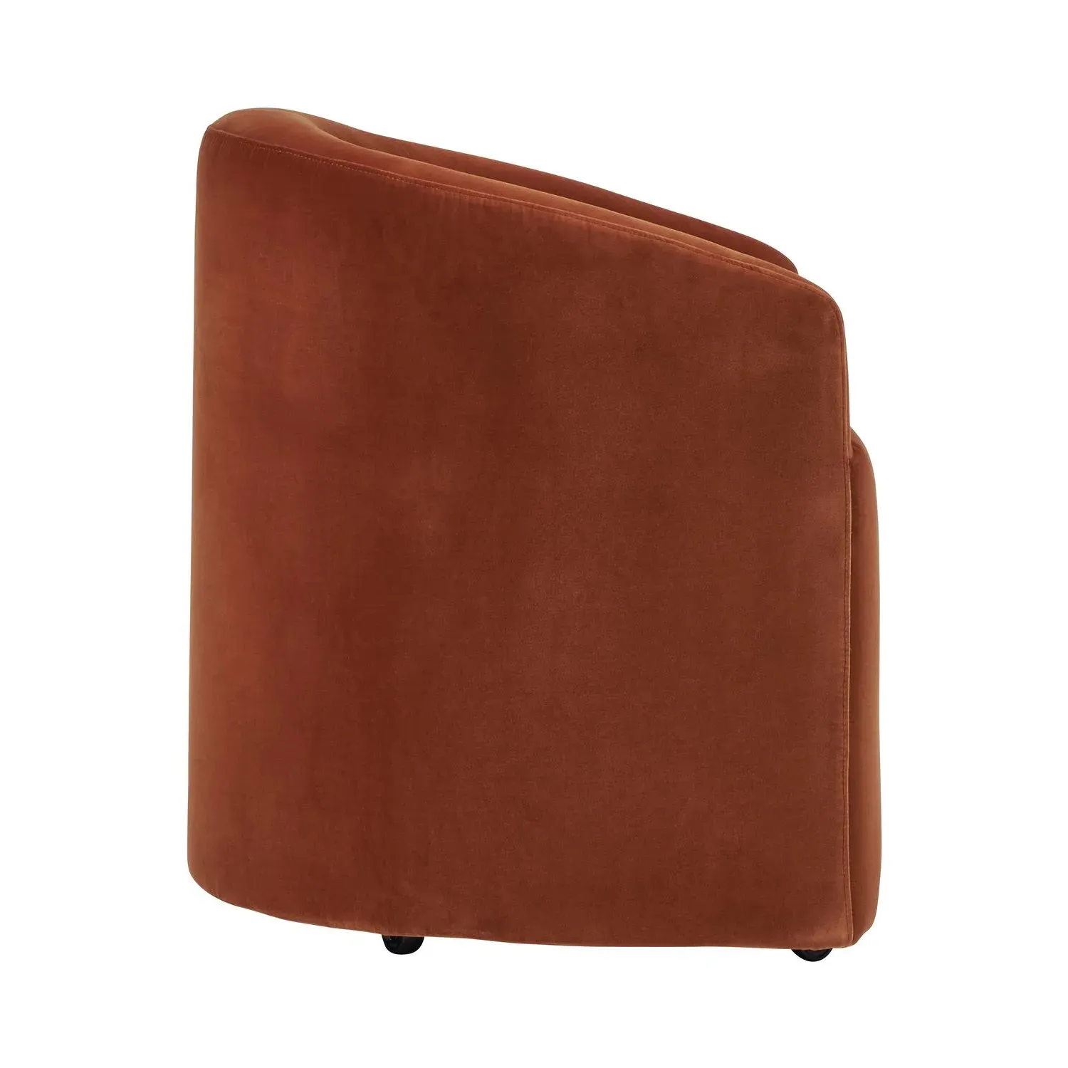 Tub Dining Chair with Casters - Ochre, Velvet alternate view