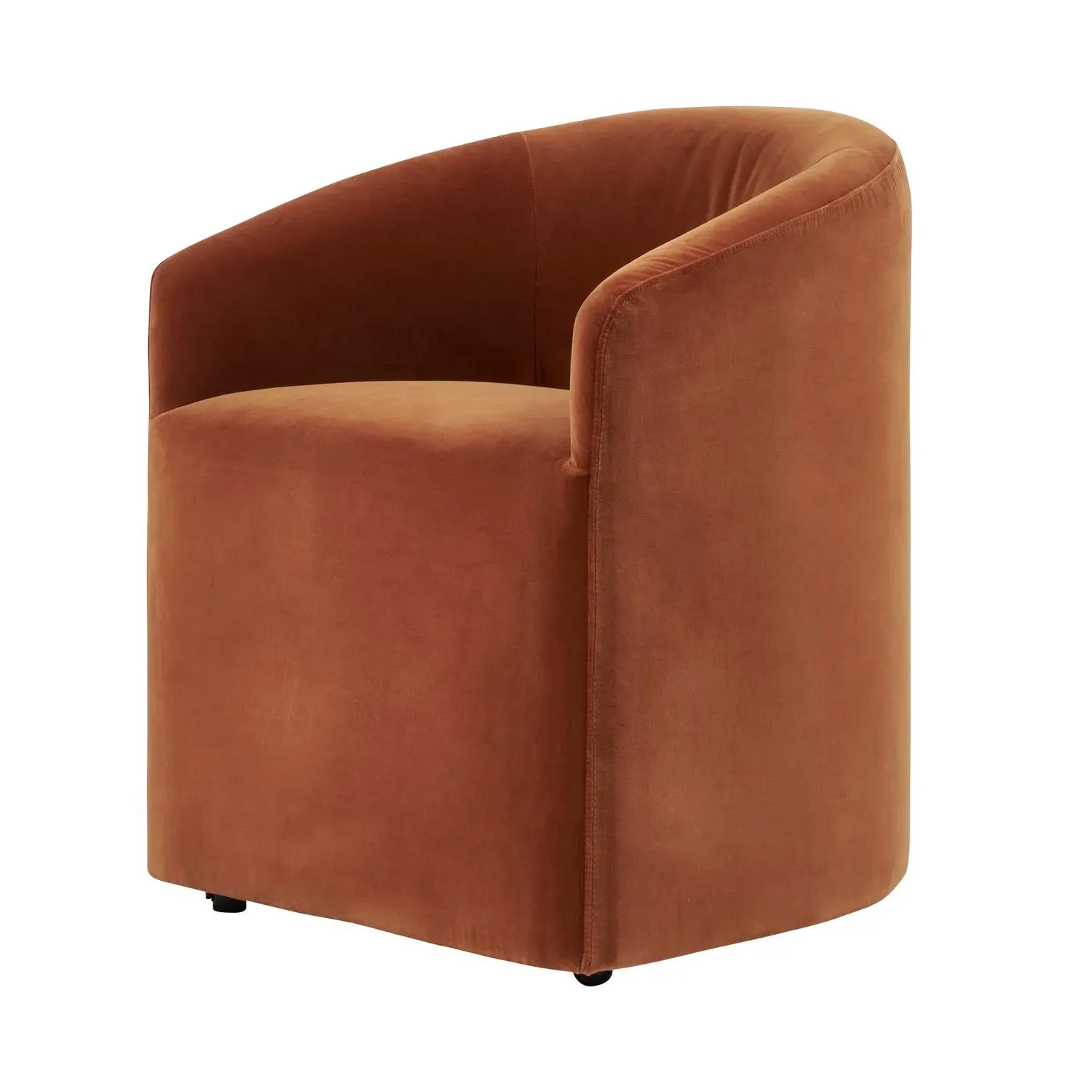 Tub Dining Chair with Casters - Ochre, Velvet product