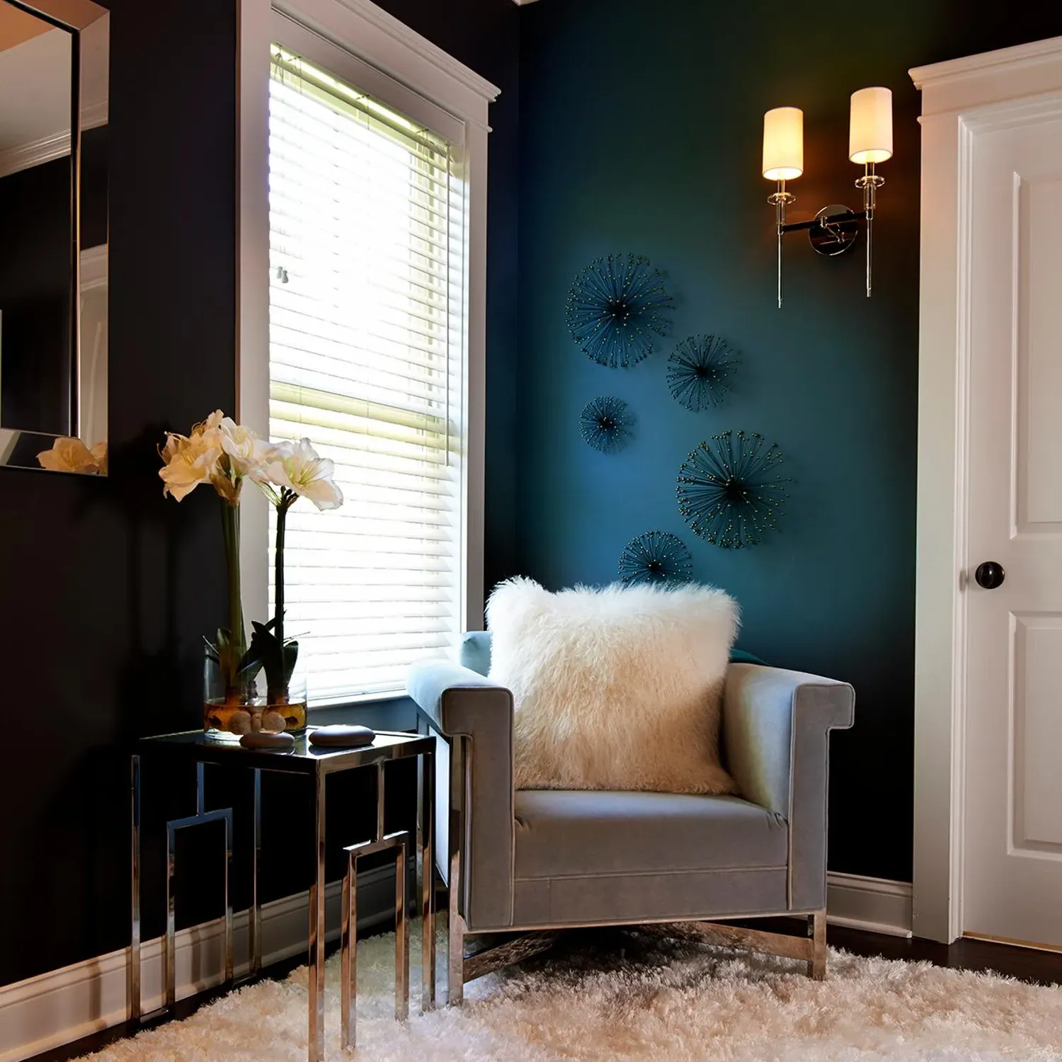 Double Wall Light with Shades - Aged Brass alternate view