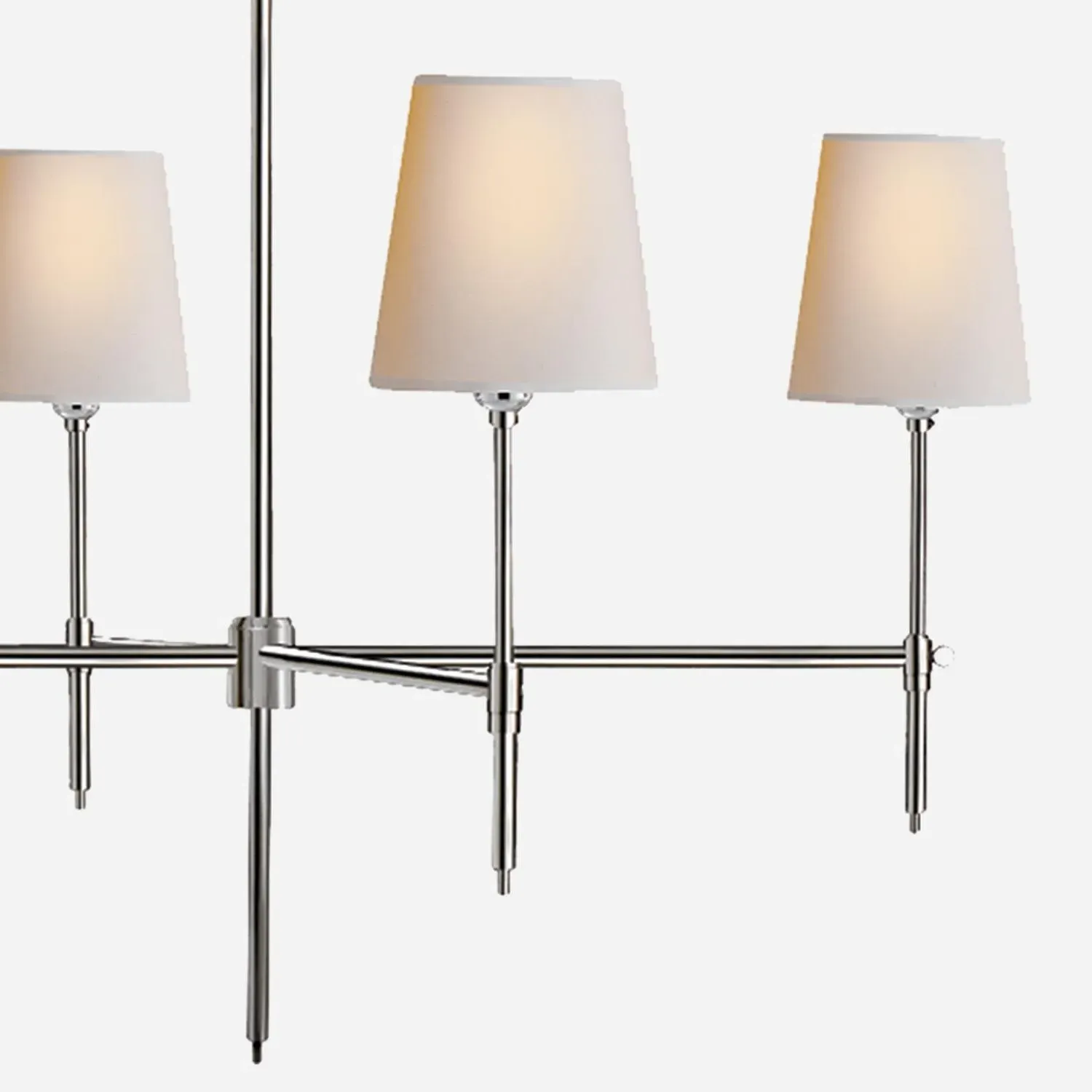 4-Branch Chandelier with Shades - Polished Nickel product
