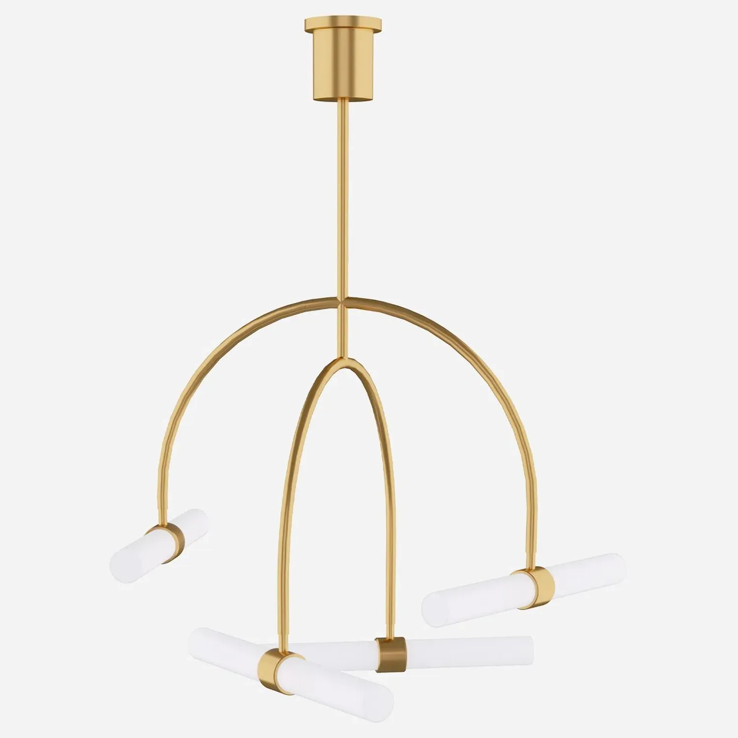 4-Light Cascading Chandelier - Natural Brass, Metal product
