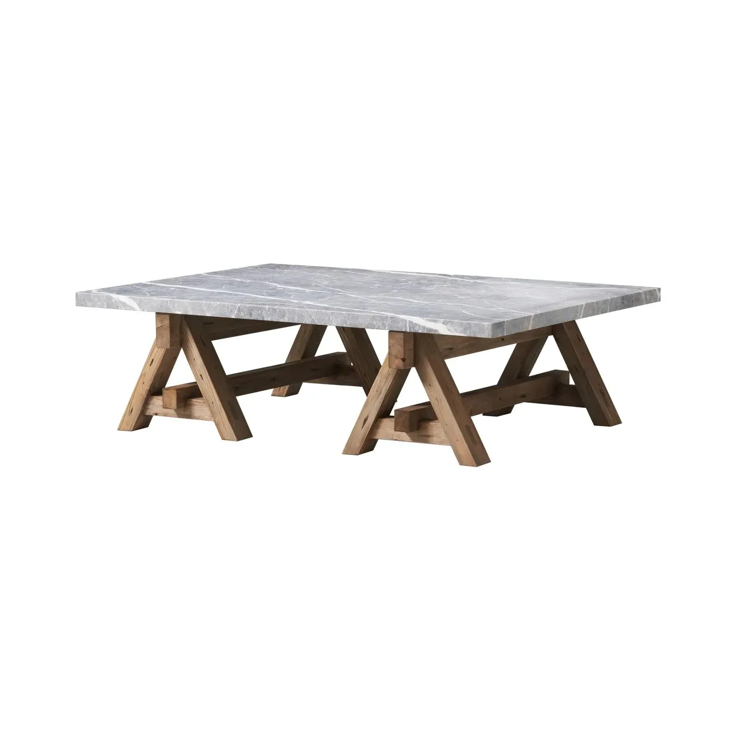 A-Frame Coffee Table - Reclaimed Pine, Marble product